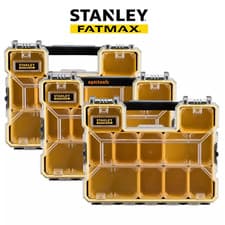 Image of 3 x Stanley Waterproof Fatmax Deep Pro Organiser Tool Screw Storage Case, 197518