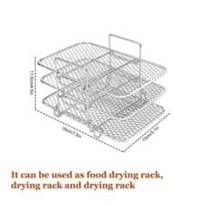Image of Air Fryer Accessories Rack Set Tools Baking Pan Grill Tray Kitchen Cooker