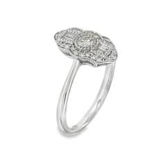 Image of 18ct White Gold Diamond Cluster Ring - Size J½ - 0.24ct