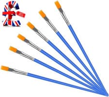 Image of 6Pcs Flat Paint Brushes,Small Brush Bulk for Fine Detailing, Art Painting-Acryli