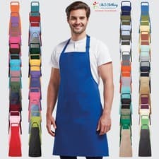 Image of Premier UNISEX Pocket Apron Workwear Cooking Baking Restaurants Catering Bib Top