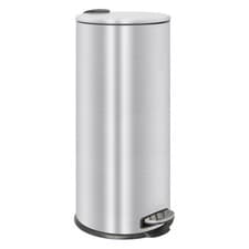 Image of Round Stainless Steel Kitchen Pedal Bin - 30L - Brushed