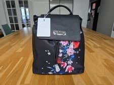 Image of New with Tags Ted Baker VALL Sandalwood Black Floral Nylon Backpack Bag