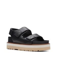 Image of Clarks Orianna Sea Black Leather Women's Sandals Size UK 6D