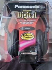 Image of PANASONIC RP-HT225 SMOOTH BASS-RICH HEADPHONES + VOLUME CONTROL & PLUG ADAPTOR