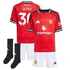 Image of Manchester United adidas Home Minikit 2025-26 with -e-ko 30 printing