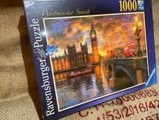Image of Ravensburger 1000 piece jigsaw puzzle - Westminster Sunset- new sealed softclick