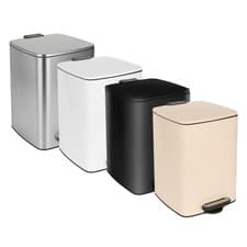 Image of 20L Square Stainless Steel Kitchen Pedal Bin with Soft Close Lid
