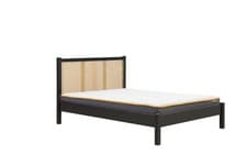 Image of Croxley Rattan Bed Black & Oak Double 4ft 6 inch, King-Size 5ft