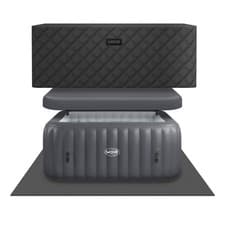 Image of Wave Pacific 4 Person Inflatable Hot Tub - Dark Grey (Energy Efficient Bundle)