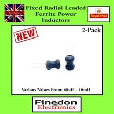 Image of 2Pcs Fixed Radial Leaded Ferrite Power Inductors Various Values - UK