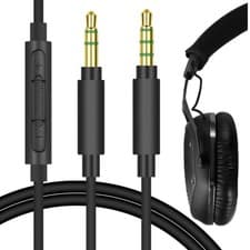 Image of Geekria Audio Cable with Mic for V-MODA Crossfade, Koss ProDj200 (4 ft)