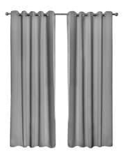 Image of Thermal Thick Blackout Curtains 2 Panel Ready Made Eyelet Ring Top Curtains Cali
