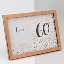 Image of Hotchpotch Luxe Rose Gold 60th Birthday Photo Frame 4x6" - 60 Hooray