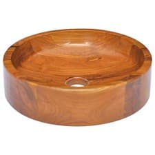 Image of Basin Wooden Wash Washroom Bathroom Sink Hardwood Living Space vidaXL