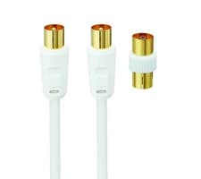 Image of Logik Aerial Lead with Adapter 4M L4AERA15 Male to male cable BOX DAMAGE
