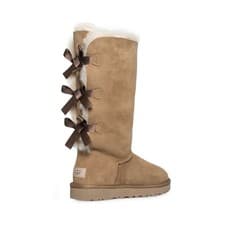 Image of UGG BAILEY BOW II TALL CHESTNUT SUEDE WATER RESISTANT WOMENS BOOTS SIZE US 8 NEW