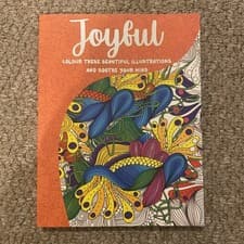 Image of Joyful ADULT ANTI-STRESS COLOURING BOOK A5 MIND RELAXING Colour Therapy ALL AGES
