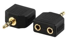 Image of 3.5mm Jack Plug Adapter - 2x 3.5mm Jack to Twin 3.5mm jack (2 Adapters)