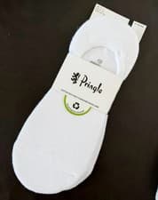 Image of PRINGLE of SCOTLAND 40-46 7-11 White HALF CUSHIONED LINERS Trainer SOCKS shlf21