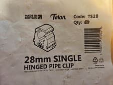 Image of TALON 28mm Single Hinged Pipe Clips (TS28) - 40 CLIPS NEW!