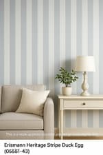 Image of Heritage Stripe Duck Egg wallpaper (05551-43)