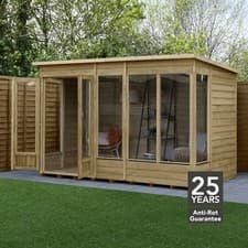 Image of Forest 4LIFE Pent Summerhouse 10x6 Double Door 5 Window Garden Shed