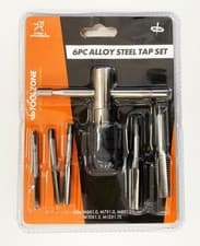 Image of TAP WRENCH SET 6 PIECE WITH METRIC TAPS M6-M12 ALLOY STEEL - TOOLZONE KDPTP108
