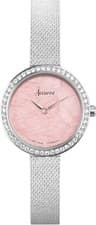 Image of Accurist Jewellery Ladies Watch with Pink Dial and Silver Strap 78005