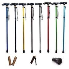Image of Lightweight Easy Folding Aluminium Walking Stick Cane, Height Adjustable