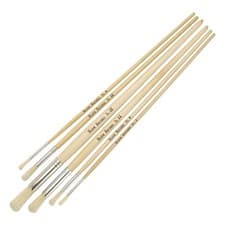Image of Major Brushes Long Handle Round Hog Brushes - Pack of 6