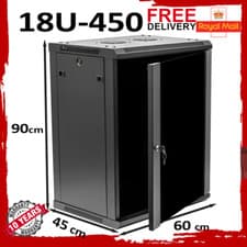 Image of 19" 18U-450 Network Data Cabinet 600mm Comms Wall Rack Switch LAN FLAT PACK