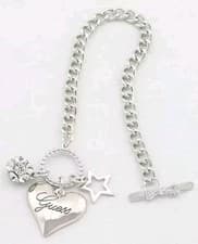 Image of Bracelet Silver  Plated Crystal  "Guess" Costume Jewellery New 