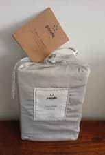 Image of Panda 100% Bamboo EU King 160 x 200cm Fitted Sheet Deep Pocket Urban Light Grey