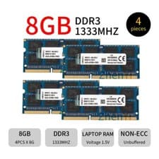 Image of Kingston 32GB 16GB 8GB DDR3 1600MHz 1333MHz PC3-10600S 12800S Laptop Memory LOT