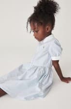 Image of Ralph Lauren 2 Piece Smart Stripy Blue Dress Age 3 Months