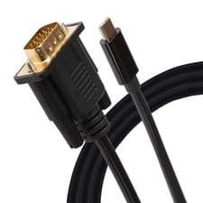 Image of Maplin USB-C 3.1 to VGA Full HD 60Hz Cable (Supports Alt Mode) - Black, 1.8m