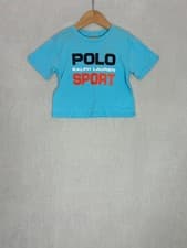 Image of Polo Ralph Lauren, Boy's Light Blue Printed Short Sleeved T-shirt, Size 6 Years