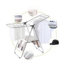 Image of Clothes Airer Stand, Mobile Clothes Airer, Foldable Clothes Airer, Gullwing