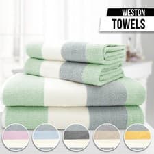 Image of 100% Super Soft Egyptian Cotton Ombre Multi Striped Super Plain Towels Hand Bath