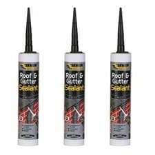Image of Everbuild Black Sealant for Roof and Gutter Sealant and Adhesive Pack Of 3