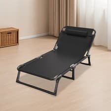 Image of Lounger Foldable Recliner Adjustable Rest Garden Indoor Folding Chair Camping