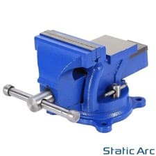 Image of BENCH VICE CLAMP WORKTOP JAWS GRIP HOLD SWIVEL BASE MECHANICS VISE 100mm (4inch)
