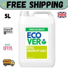 Image of Ecover Washing Up Liquid Refill, Lemon & Aloe Vera, 5L