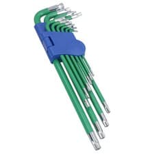 Image of 10pc Extra-Long Torx Tamperproof Torx Star keys + Holder T9 – T50 Anti Slip Grip