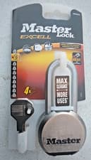 Image of MASTER LOCK 54mm EXCELL SOLID STEEL BODY PADLOCK M830EURDLH SUPPLIED WITH 4 KEYS