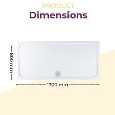 Image of Anti-Slip Shower Tray Slim 40mm Low Profile Stone Resin White Rectangular Square