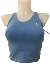 Image of Under Armour Women's Motion Tank Top Size S Blue Quick Dry Scoop Neck Logo New