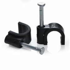 Image of Round Black - White Cable clip Wire Clips 3mm - 19mm- Packs of 100 tac