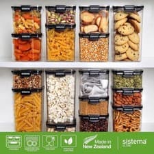 Image of Sistema Ultra Tritan Airtight Crystal Clear Pantry & Kitchen Storage Containers